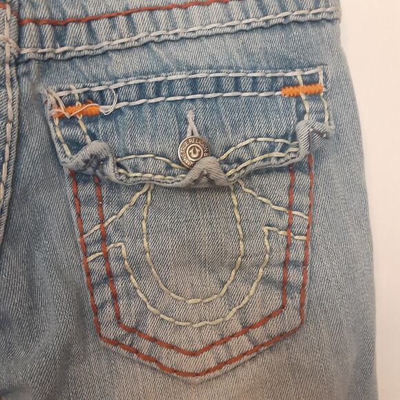 True Religion Jeans Girls Size 6 Distressed Thick Stitch Flap Pockets Made USA - Picture 6 of 11